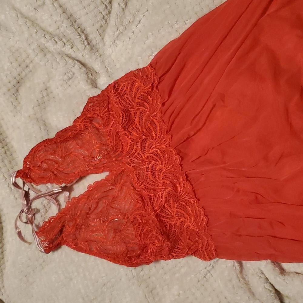 Lace & mesh keyhole baby doll w/panty size L